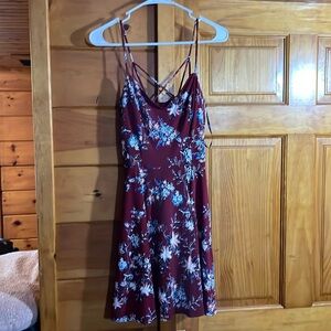Reign Back Detail Brushed Knit Dress, Burgundy